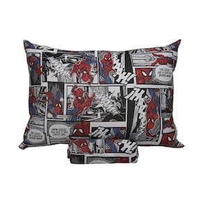 Jogo Lençol Spider Cartoon C/ Elástico Menino Solteiro 2 Pçs