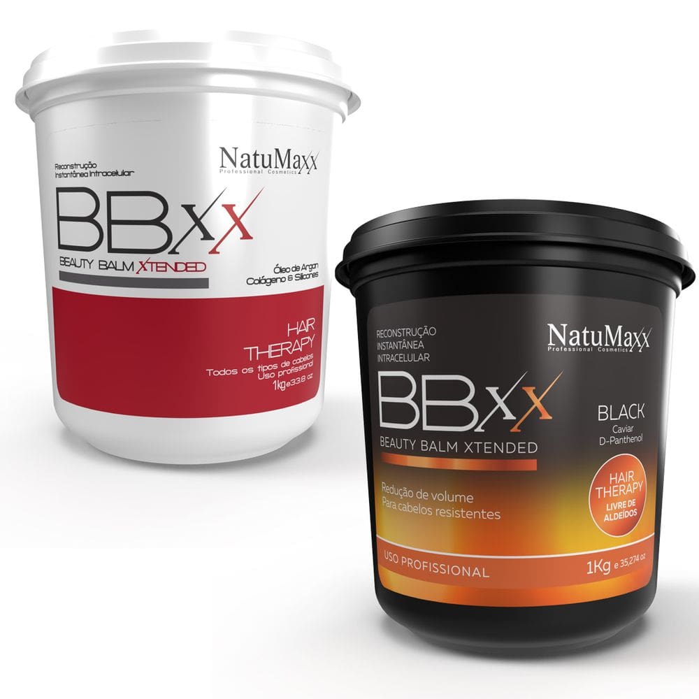 Kit Btx Capilar BBXX Balm Xtended Black 1kg Red 1kg NatuMaxx