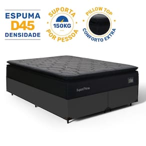Cama Box com Colchão de Espuma D45 Pillow Top Suport Prime Queen 158cm