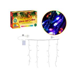 Pisca Pisca Cortina 100 Leds - Colorido - Fio Transparente