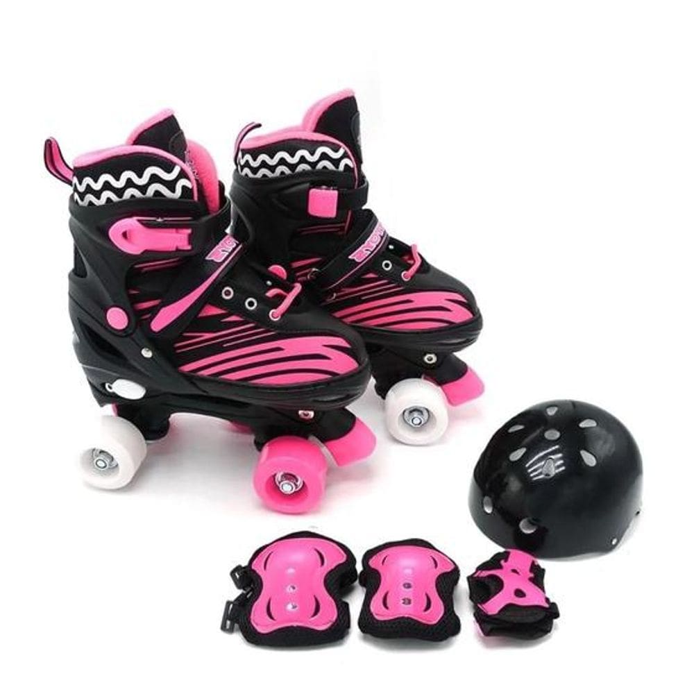 Patins Roller Infantil Ajustável 4 Rodas Com Kit de Proteção Tamanho 30 Ao 33 Unitoys