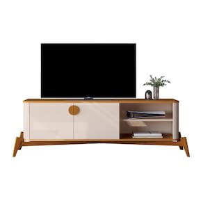 Rack Bancada Buriti 1.4 Tv 55Pol Off White Nature JB Bechara
