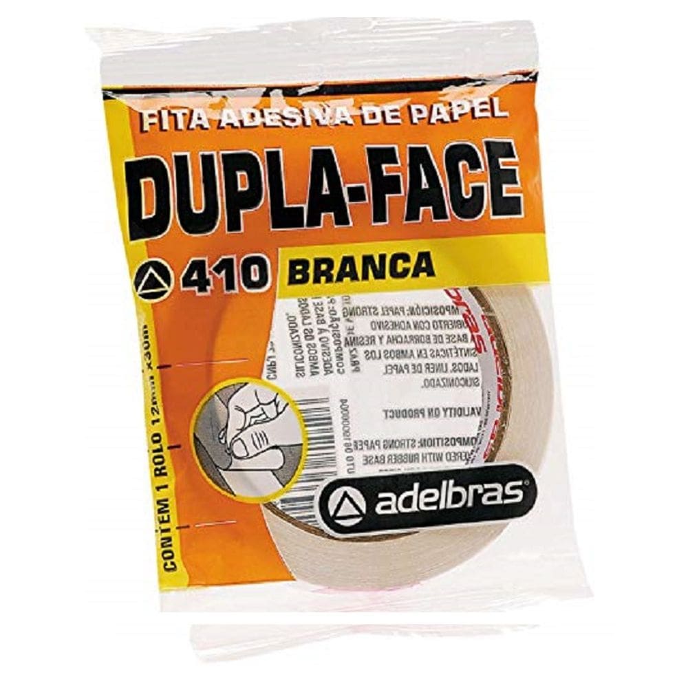 Fita Dupla Face Papel FLOW PACK 12MM X 30MT Adelbras 410