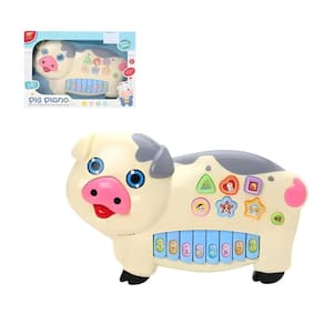 Teclado Infanti Brinquedo Porquinho Bebê Com Luzes Música