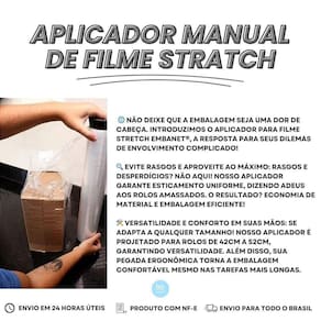 01 Aplicador De Plastico Filme Manual De 42Cm Ate 52Cm