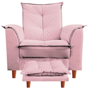 Poltrona Para Clinica De Estética Malu Puff e Almofada Rosa