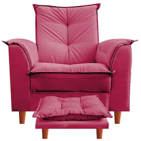 Poltrona Para Clinica De Estética Malu Puff e Almofada Vermelho