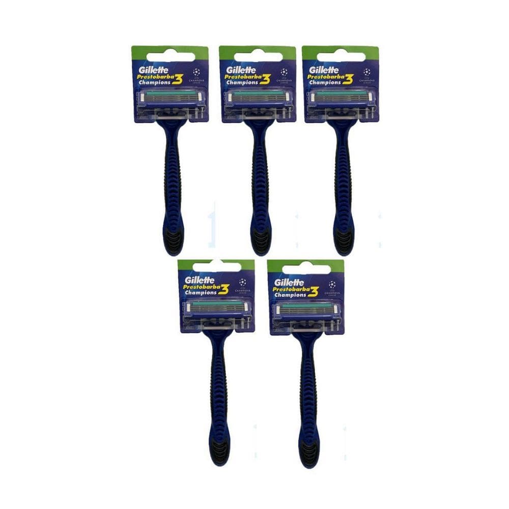 Kit Com 5Un Aparelho Barbear Descart Prestobarba3 Champions