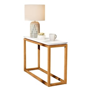 Mesa de Apoio Supreme Branco/Nature - Tebarrot Móveis