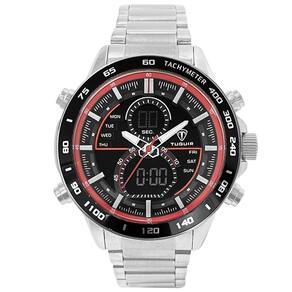 Relógio Masculino Tuguir AnaDigi TG1156 Prata e Vermelho
