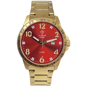 Relógio Masculino Tuguir Analógico Infinity TGI37103 Dourado e Vermelho
