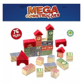 Brinquedo Para Montar Mega Construções 76 Peças Pais e Filhos