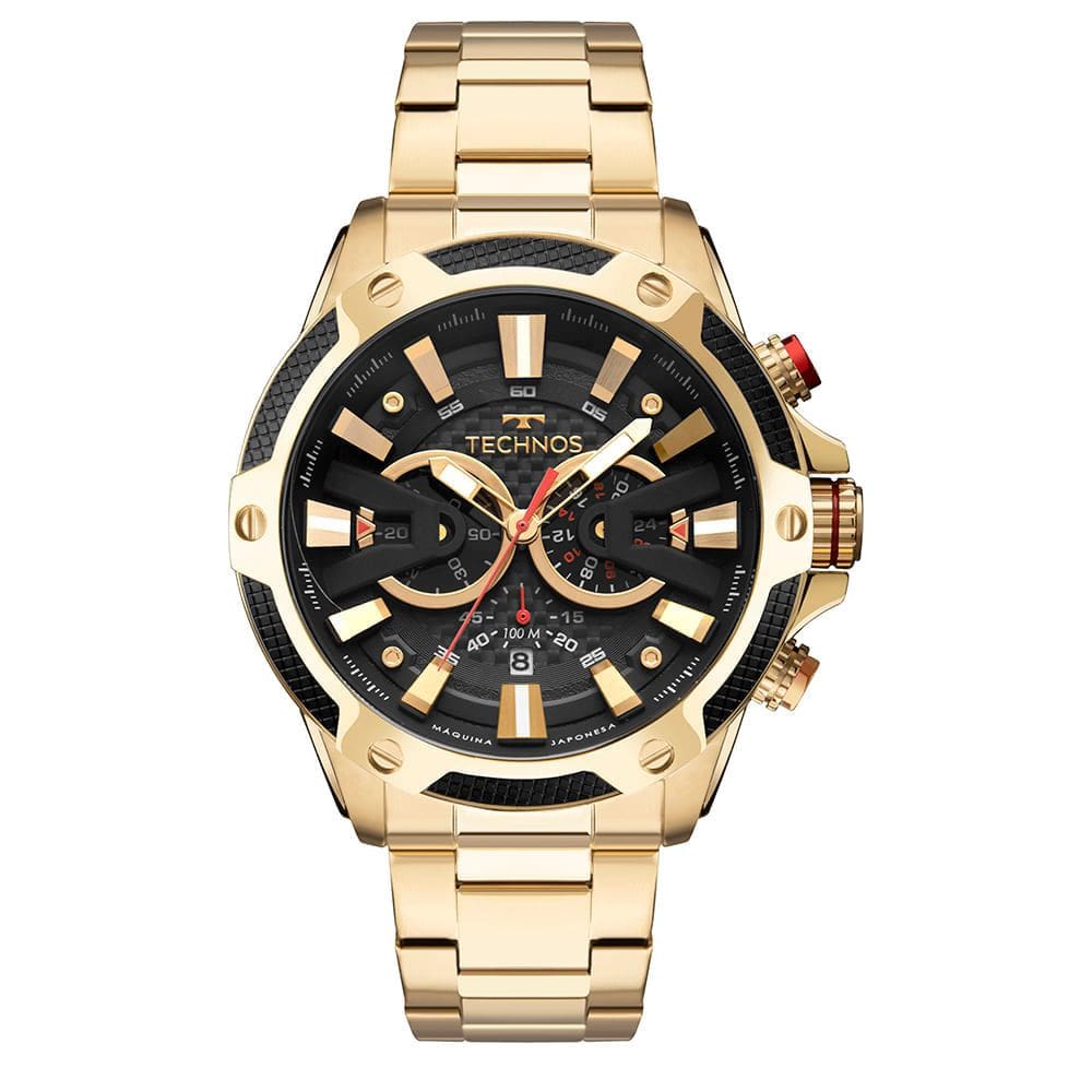 Relógio TECHNOS masculino cronógrafo carbon dourado JS25BCB/1P