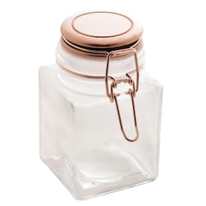 Pote Hermético de Vidro com Tampa em Metal Rosé 370ml - Lyor