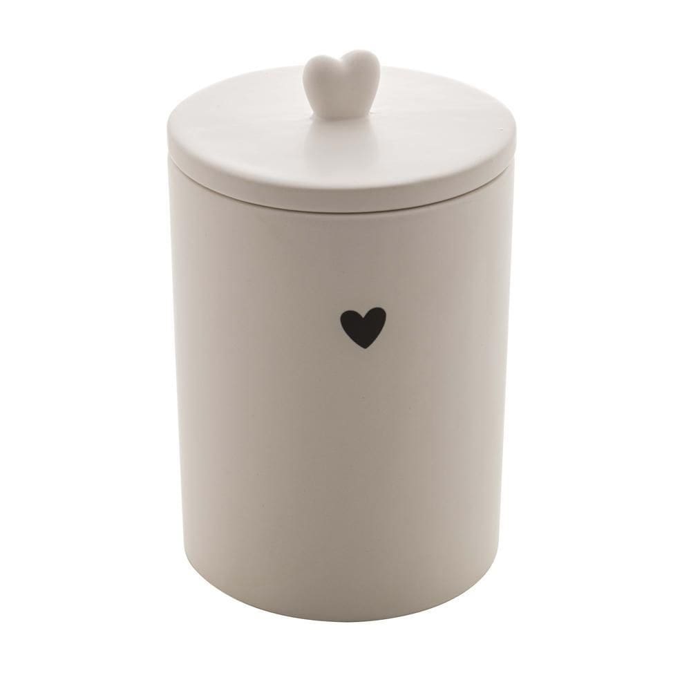 Potiche de Cerâmica Heart Branco 10cm x 10cm x 12cm - Lyor
