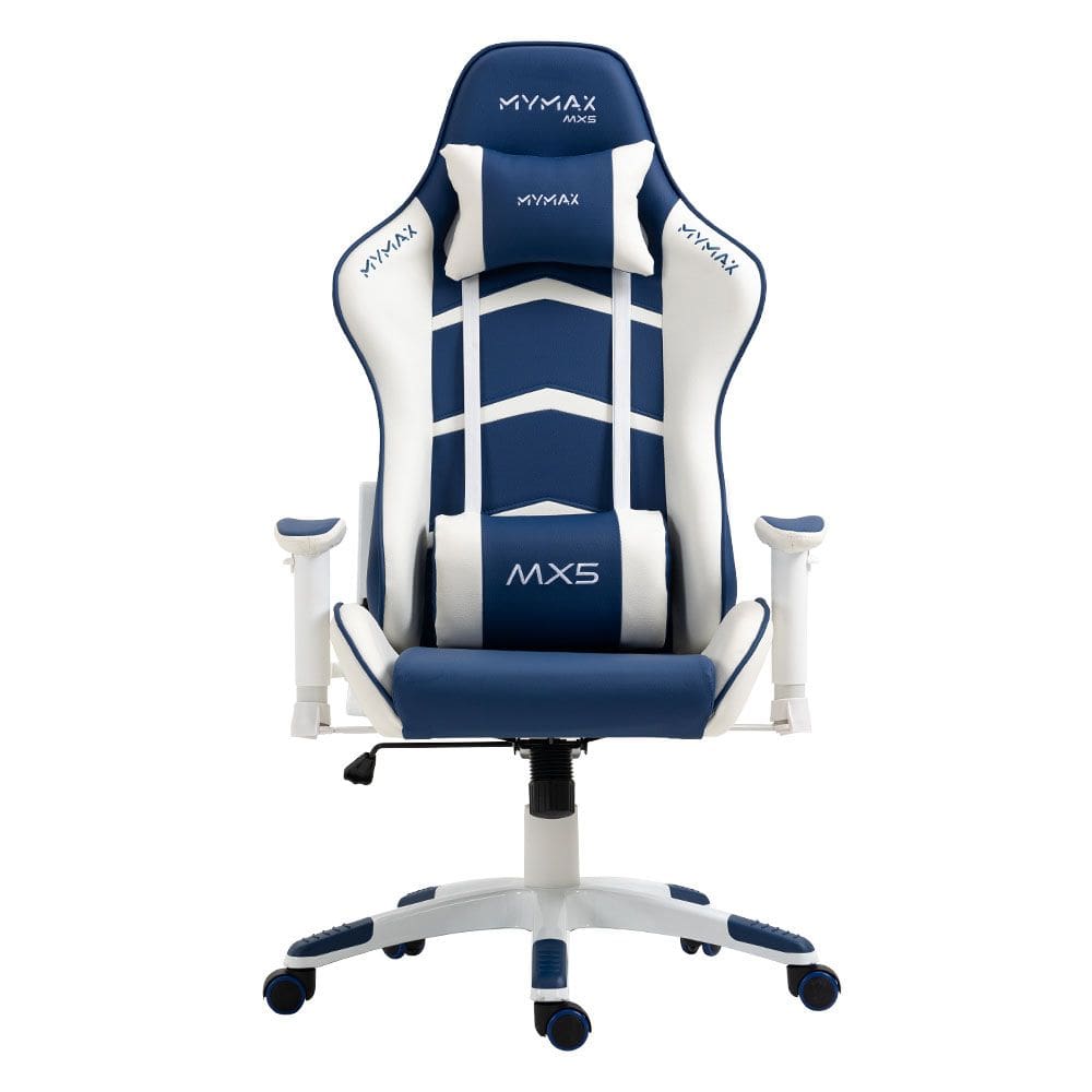 Cadeira Gamer MX5 Giratória Branco e Azul Marinho MYMAX