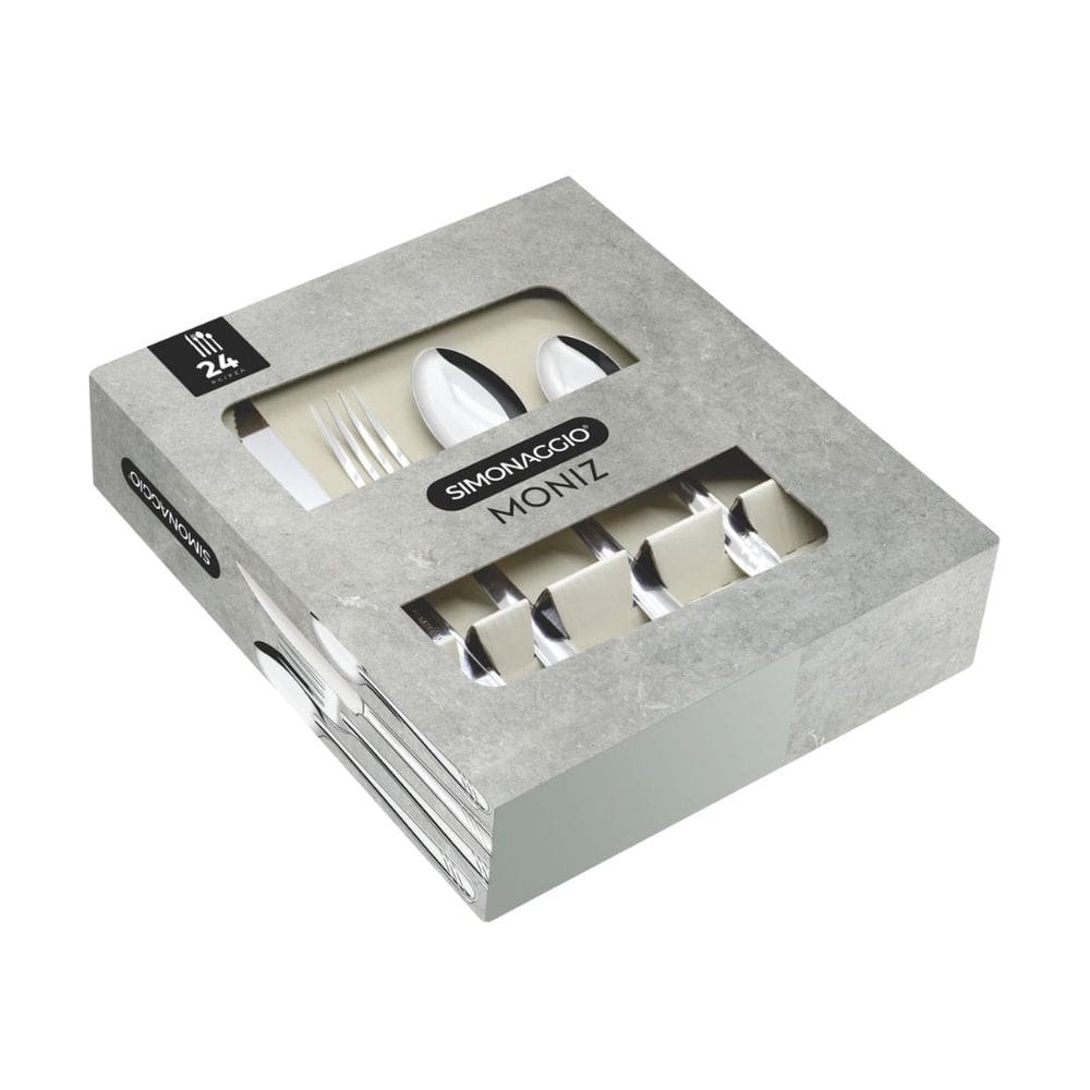Conjunto de Talheres Aço Inox Moniz 24 Peças - Simonaggio