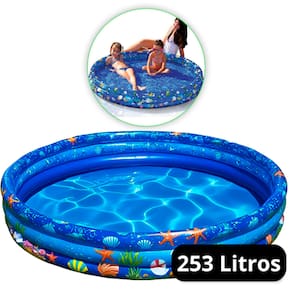 Piscina Inflável Transparente 250 Litros 3 Anéis