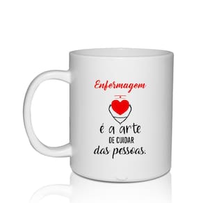 Kit 2 Canecas Brancas Personalizadas Enfermagem