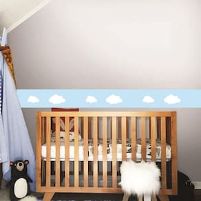 Faixa Decorativa Quarto Bebê Infantil Nuvens Azul 2M