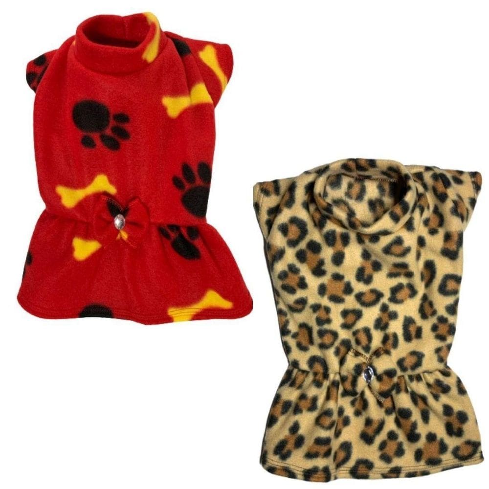Kit 2 Roupas De Inverno Para Cães E Gatos Vestidos Soft Gg