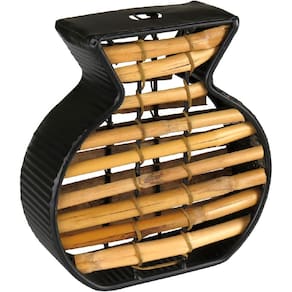 VASO DECORATIVO ENFEITE CASA CONCEITO HOME&CO METAL E FIBRA 16x15x5cm PRETO