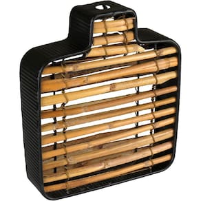 VASO DECORATIVO ENFIETE CASA CONCEITO HOME&CO METAL E FIBRA 26x21x6cm PRETO