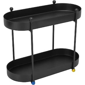 SUPORTE DECORATIVO PLANTA CACHEPO PARA VASOS 2 NIVEIS HOME&CO METAL 23x27x13cm PRETO