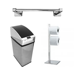 Toalheiro 30cm Lixeira Automática 6L Papeleira Dupla Inox