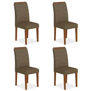 Kit 4 Cadeiras Estofadas Everest Comfort Freijó/suede Capuccino - Ma