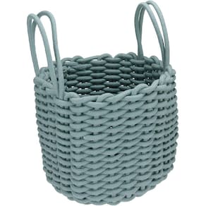 CESTA ORGANIZADORA DECORATIVA HOME&CO TECIDO 22x28x28cm AZUL