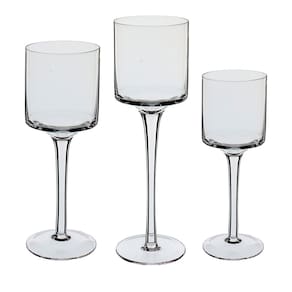 Jogo 3 Peças Castiçal Home&Co Eco Crystal Transparente Porta Velas