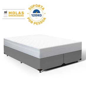 Cama Box com Colchão de Molas Ensacadas Classic Maxx White Queen 158cm