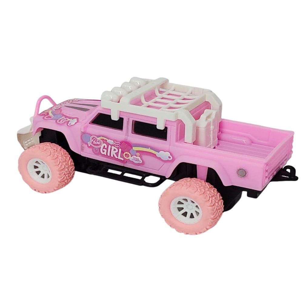 Camionete Carrinho Rally Controle Remoto Rosa Cross Bat Recarregável