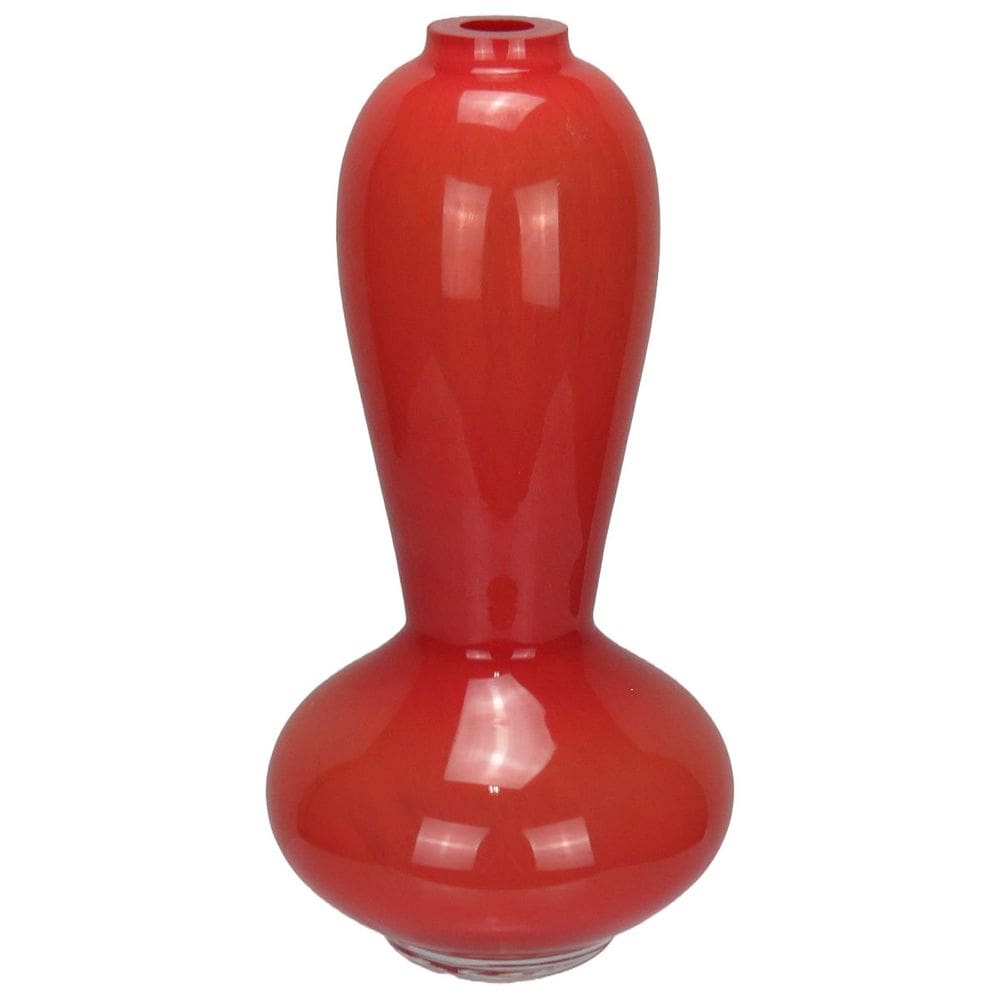 VASO DECORATIVO ENFEITE CASA GARRAFA HOME&CO VIDRO 28x14x14cm VERMELHO