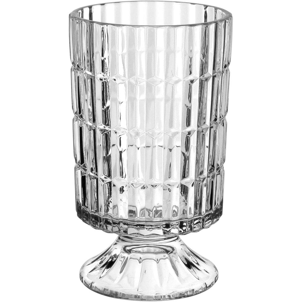 VASO VASO DECORATIVO ENFEITE CASA REDONDO HOME&CO COM PÉ VIDRO 10x17x17cm TRANSPARENTE