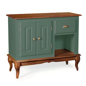Gabinete para Banheiro 2 Portas 1 Gaveta e Nicho Dália 3058 Linz Móveis - Verde Musgo/Imbuia Glazer