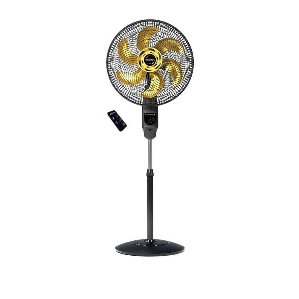 Ventilador De Coluna Mallory Chronos 40 Cm Preto E Dourado 127V