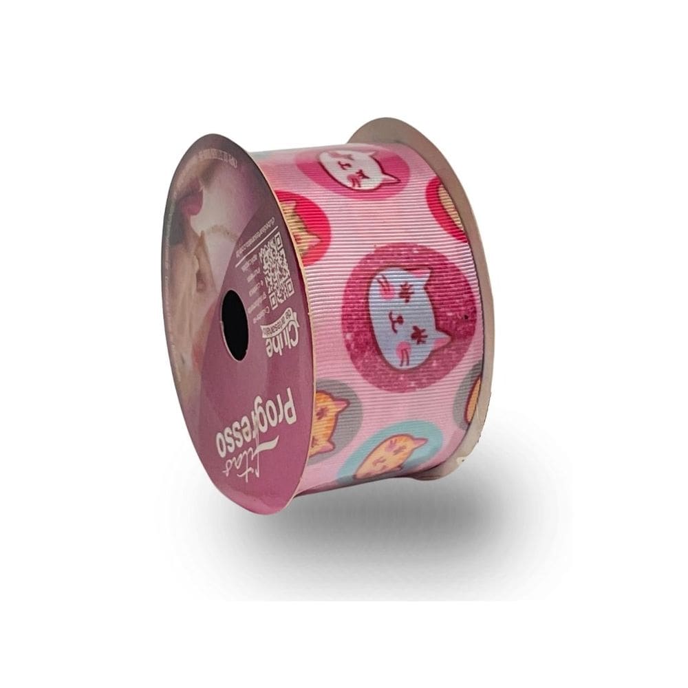 Fita De Gorgurão Estampada 38mm Progresso Nº9 | Gatinhos