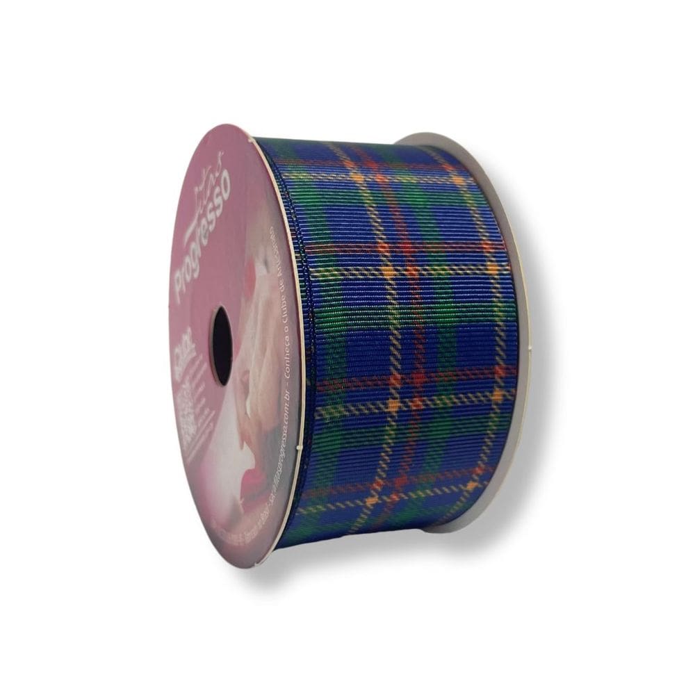 Fita De Gorgurão Estampada 38mm Progresso Nº9 - Xadrez