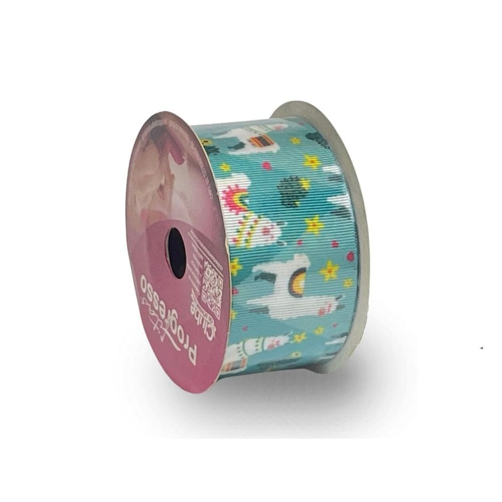 Fita De Gorgurão Estampada 38mm Progresso Nº9 | Lhama