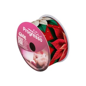Fita De Gorgurão Estampada 38mm Progresso Nº9 Flores de Natal