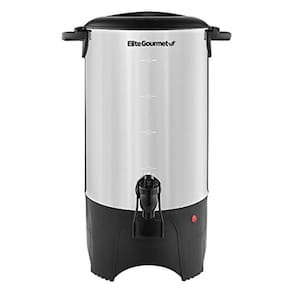Elite Gourmet Cafeteira Elétrica De 40 Xícaras Com Dispensador Duplo Inox