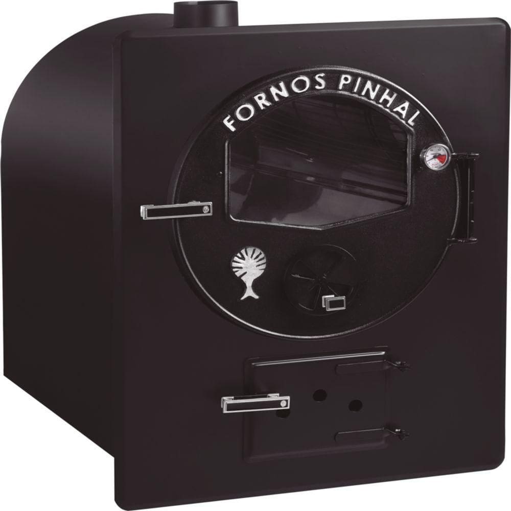 Forno A Lenha De Embutir Lux Preto Médio Da Fornos Pinhal