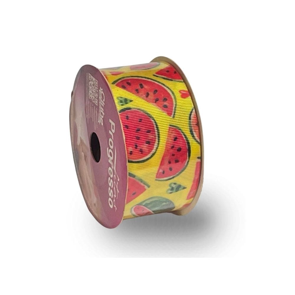 Fita De Gorgurão Estampada 38mm Progresso Nº9 Melancia