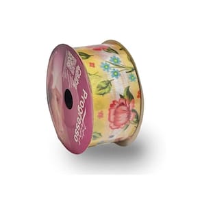Fita De Gorgurão Estampada 38mm Progresso Nº9 Jardim Flores