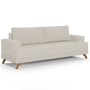 Sofá 160cm 2 Lugares Pés Curvos Santi Linho D05 Bege - Mpozenato