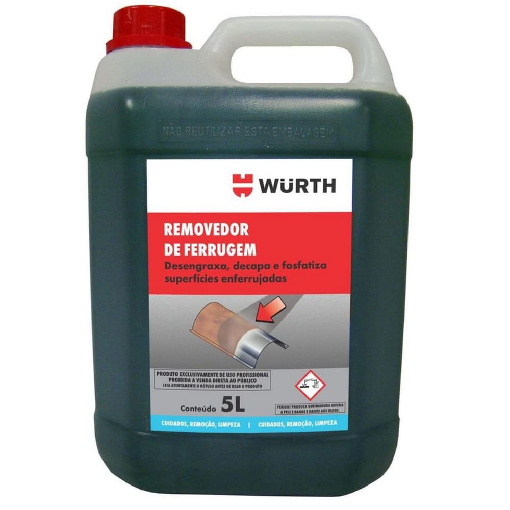 Removedor de Ferrugem Limpa Oxidação Fosfatiza Wurth 5 Litros