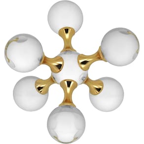 ADORNO DECORATIVO ENFEITE CASA MOLÉCULA METAL 19x19x19cm DOURADO