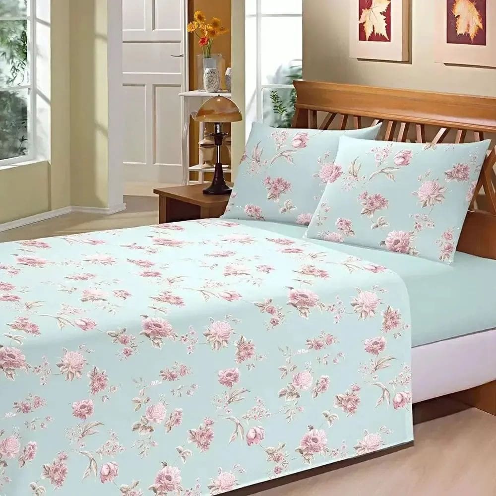 Jogo de Cama Queen Camesa Microfibra Estampado 3 Peças - Item Variado